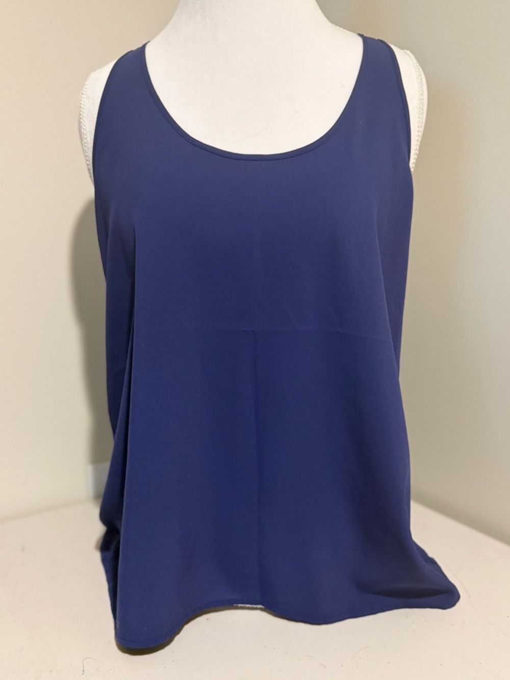Frenchi Navy Scoop Neck Sleeveless Tank